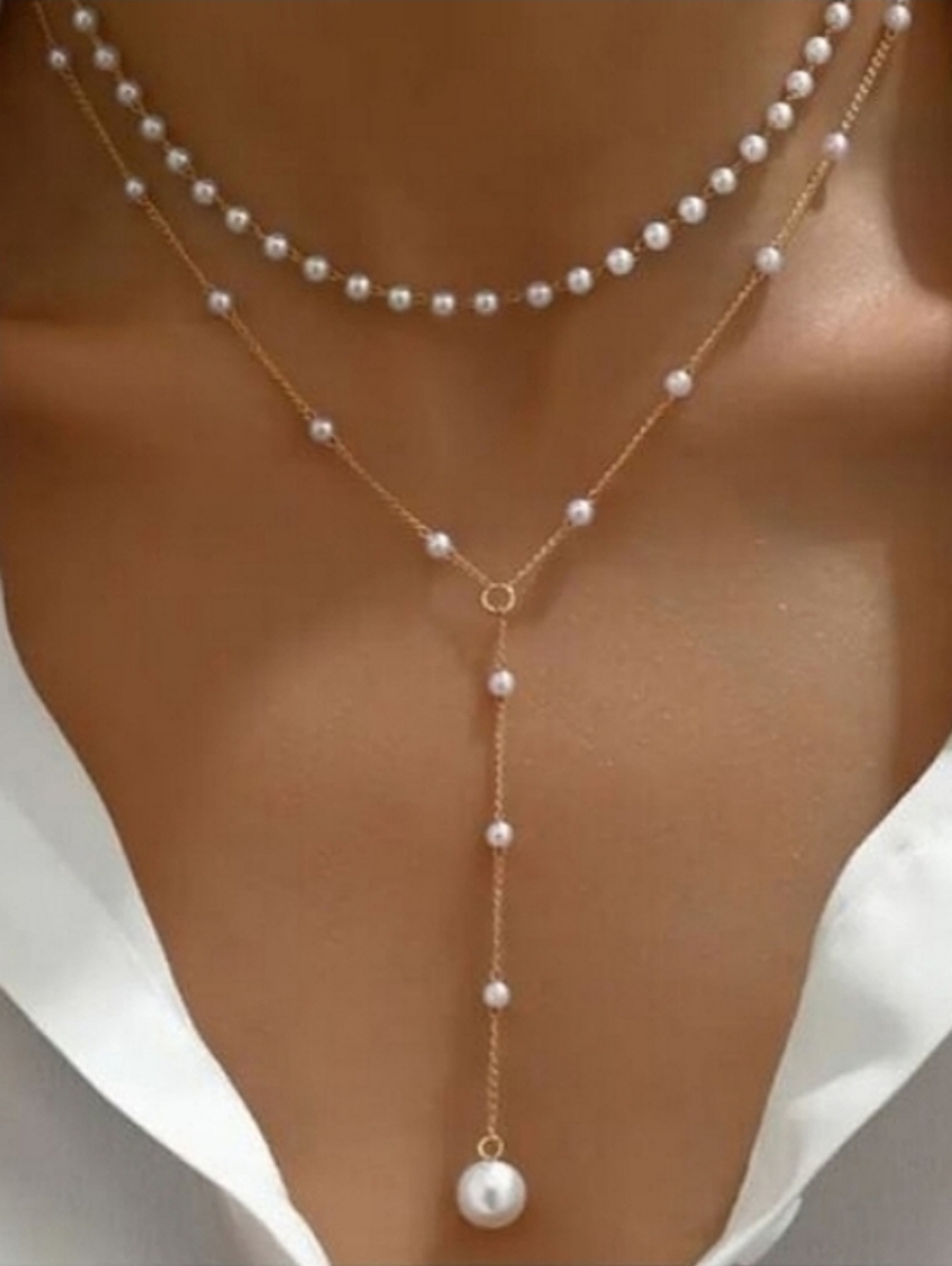Anthropologie Layered Pearl Necklace